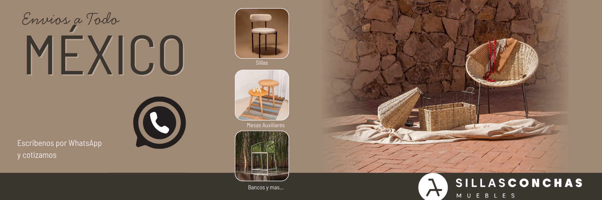 Sillas conchas- Envio a Todo Mexico